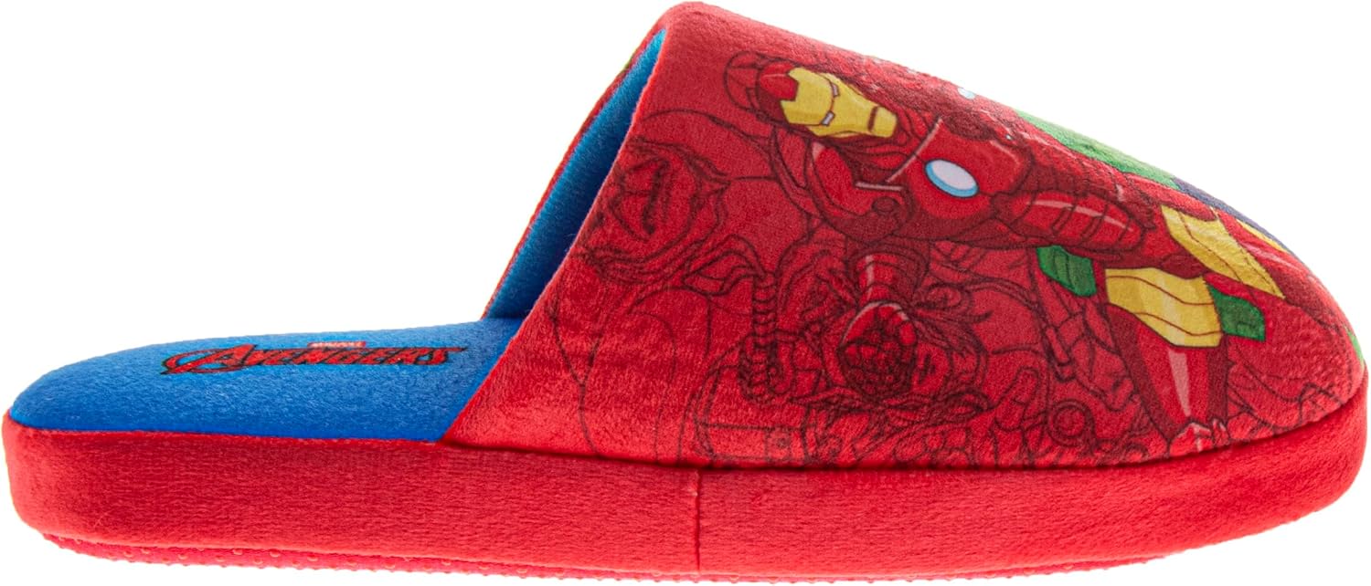 Тапочки Josmo Marvel Avengers для мальчиков, домашние теплые мягкие детские тапочки с Капитаном Америкой, Халком, Тором, Железным человеком, размеры 11-13 для маленьких детей, 1-5 для больших детей, 7-14 для взрослых, красный/синий — фото 2
