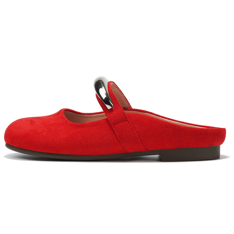 OMS Женские закрытые тапочки красные (мюли), цвет Red (Mules)