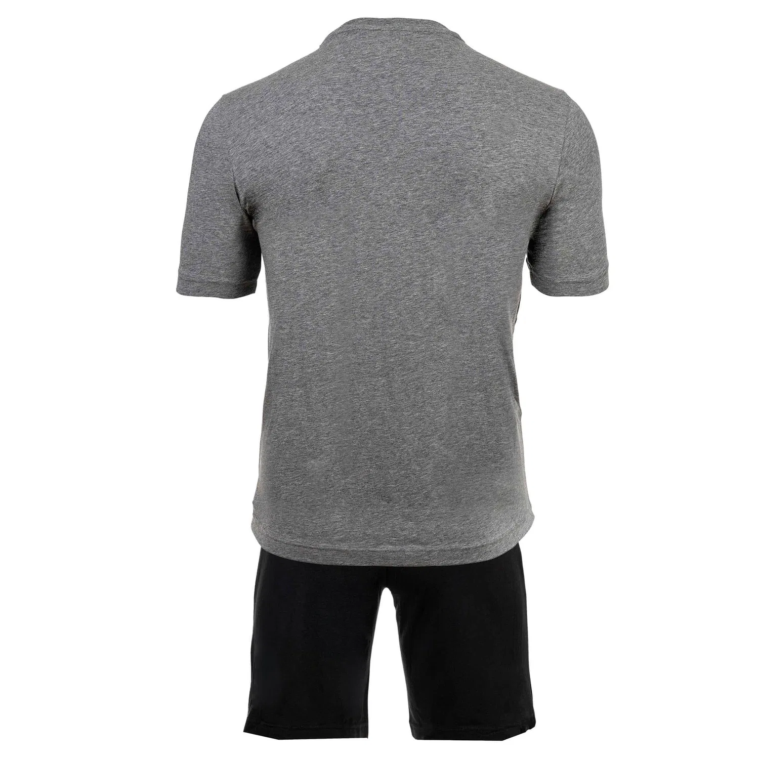 Пижама короткая из эластичного хлопка Emporio Armani, серо-черный — фото 2