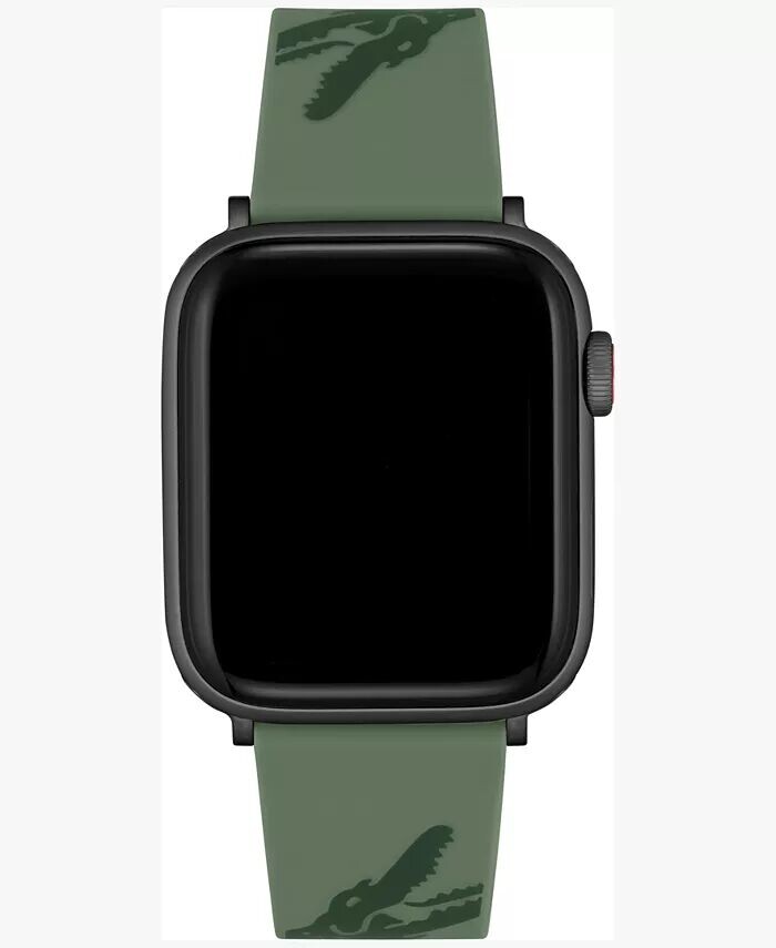 

Зеленый силиконовый ремешок с крокодиловым принтом для Apple Watch 42 мм/44 мм Lacoste, зеленый