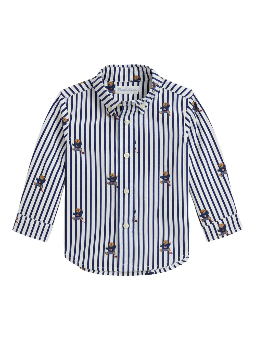 

Полосатая рубашка с принтом POLO RALPH LAUREN KIDS, синий