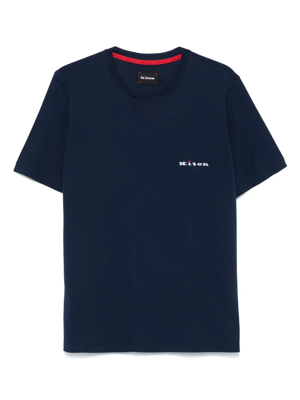 

Футболка с вышитым логотипом Kiton, синий