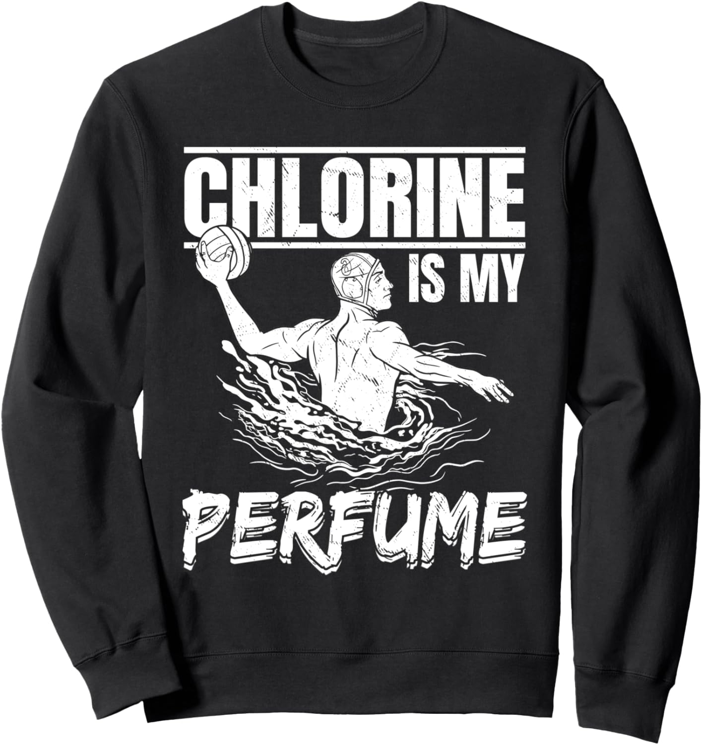 

Хлор - мои духи - забавная толстовка для водного поло Funny Water Polo Player, черный