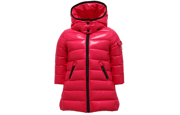 

Детская утепленная куртка Moncler, розово-красная
