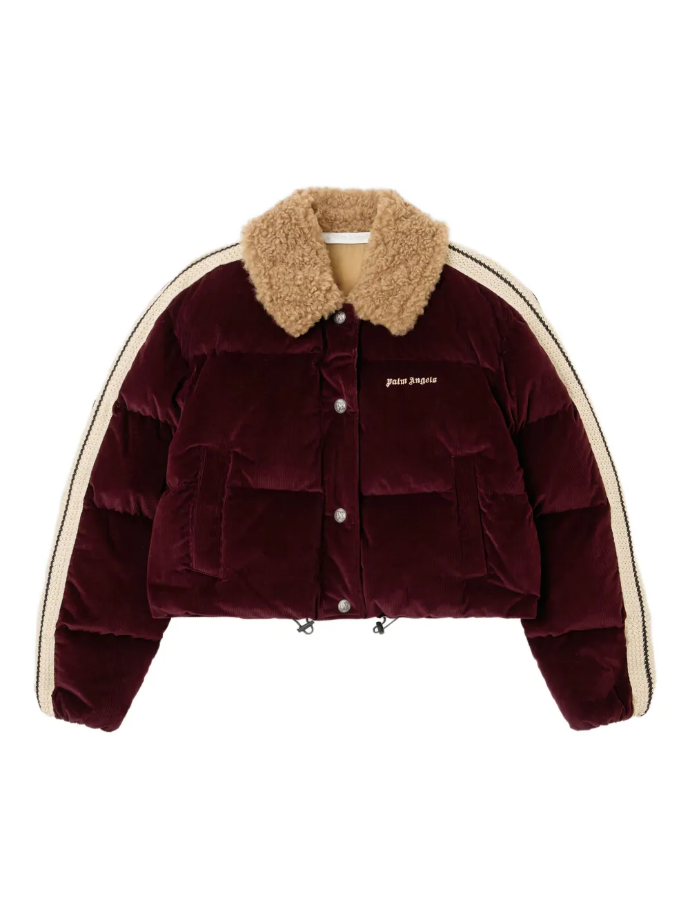 

Куртка с классическим логотипом и воротником из вельвета Palm Angels, красный