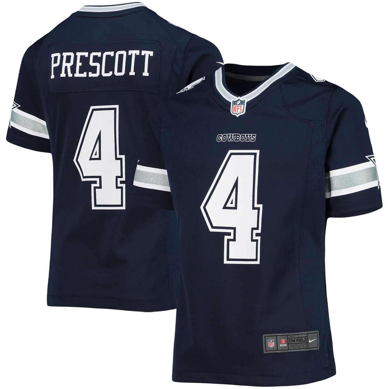 Молодежные кроссовки Nike Dak Prescott Navy Dallas Cowboys Team Game Jersey Nike — фото 4