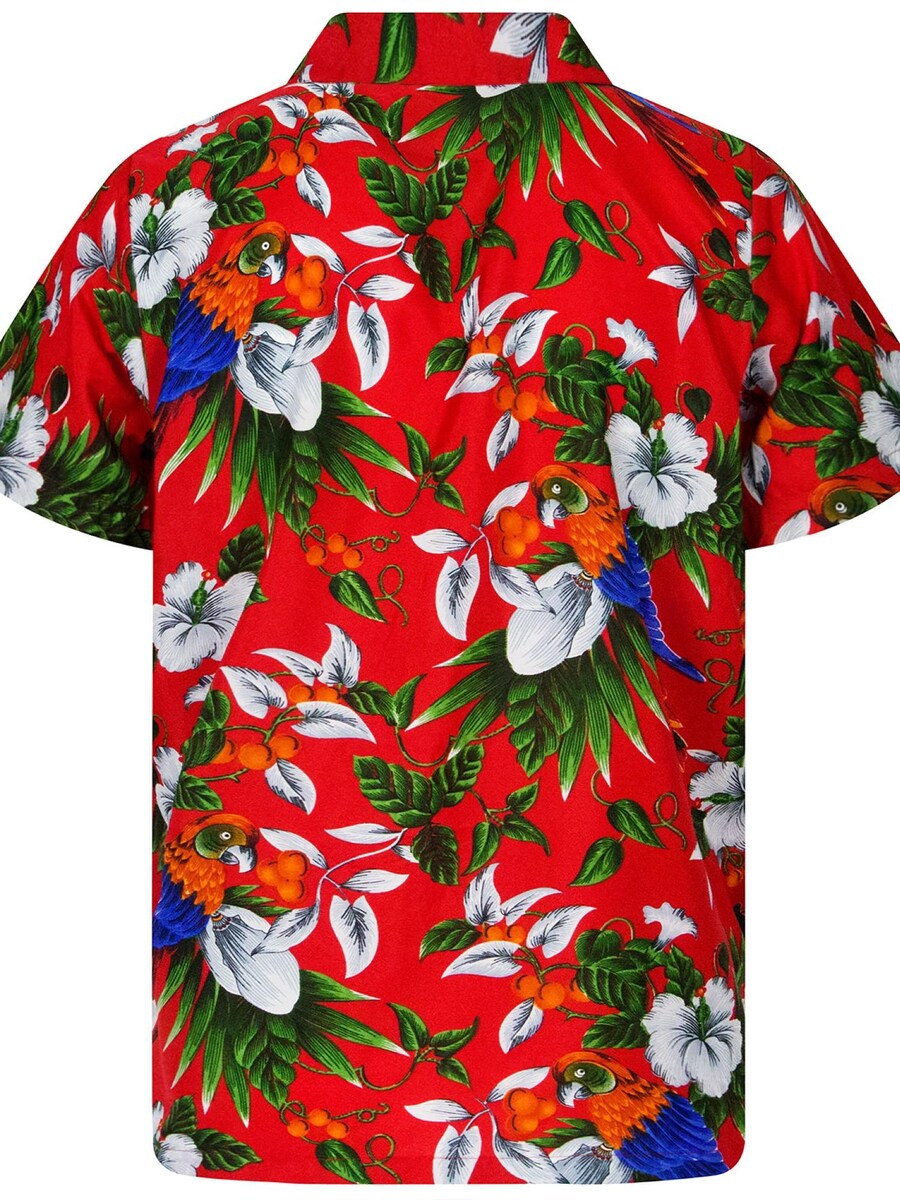 Рубашка на пуговицах классического кроя King Kameha Cherryparrot, красный — фото 2