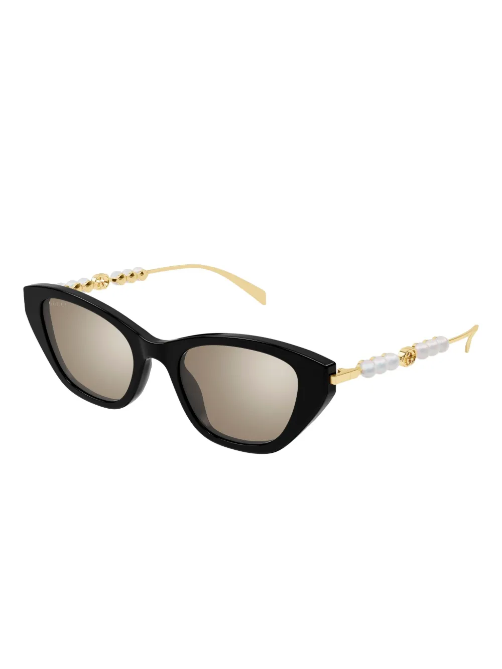 Солнечные очки в форме кошачьих глаз GG1968S с жемчужной отделкой Gucci, черный — фото 2