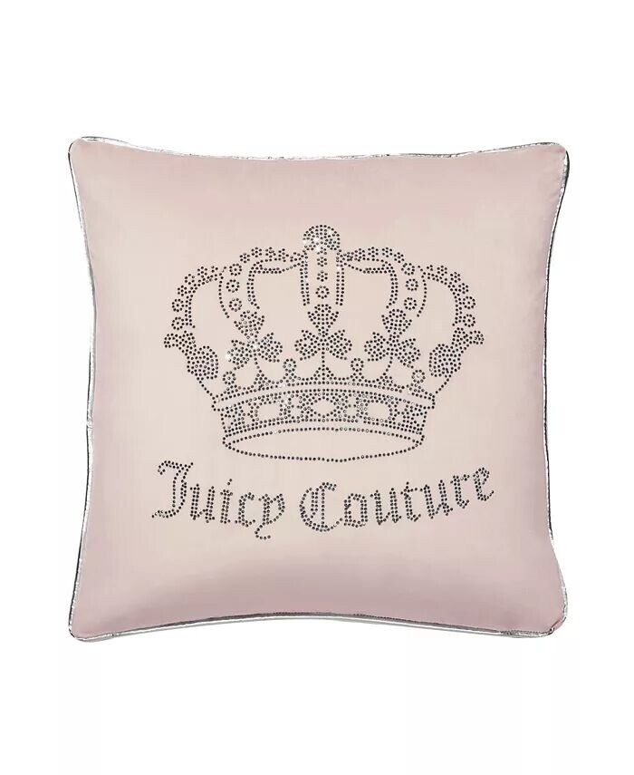 

Бархатная оригинальная декоративная подушка, 20 x 20 дюймов Juicy Couture, розовый