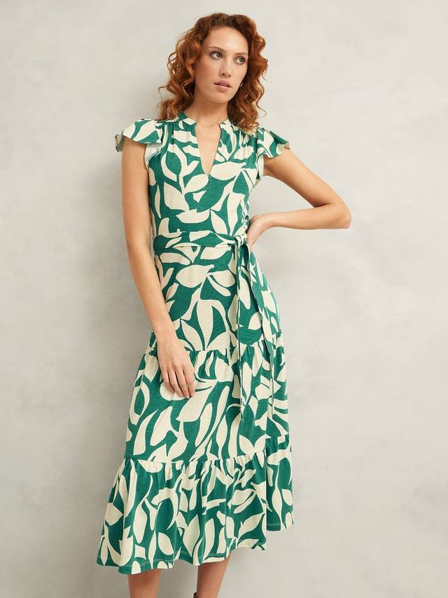 

Нарядное платье Nadine с цветочным принтом Petite Hobbs, Green/Ivory