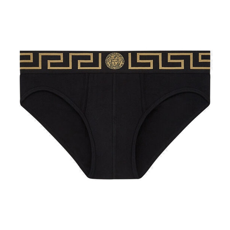 

Трусы-слипы с детализированным логотипом Medusa Head VERSACE, черный