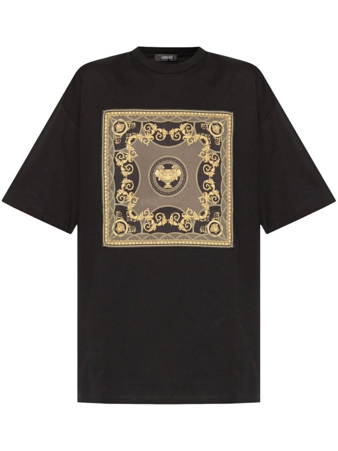 

Versace футболка из хлопка с принтом Barocco, черный