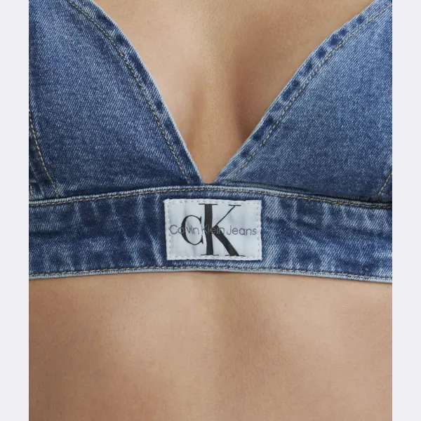 Укороченный топ джинсовая ткань Calvin Klein, синий — фото 4