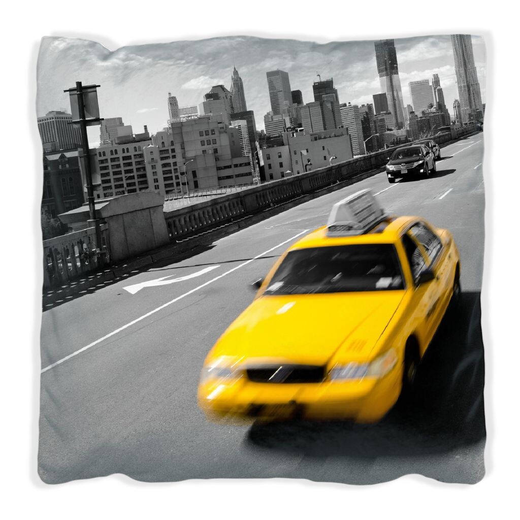 

Подушка Wallario Premium, мягкая поверхность, с мотивом New York Yellow Taxi II, размер: 60 x 60 см, с белой спинкой