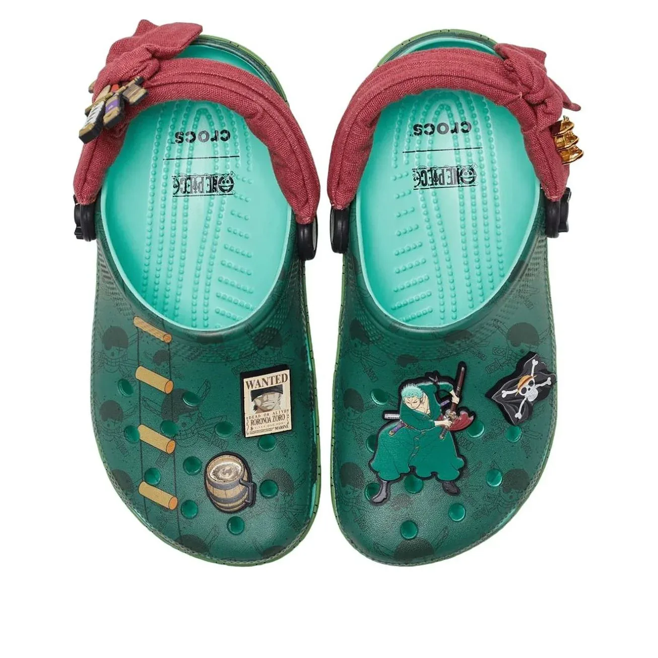 Сабо Crocs x One Piece Classic Clog 'Zoro', зеленый — фото 2