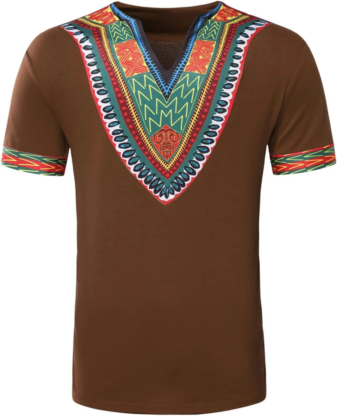 

Мужская футболка African Dashiki с этническим принтом V-образным вырезом Slim Fit Zeiyignr