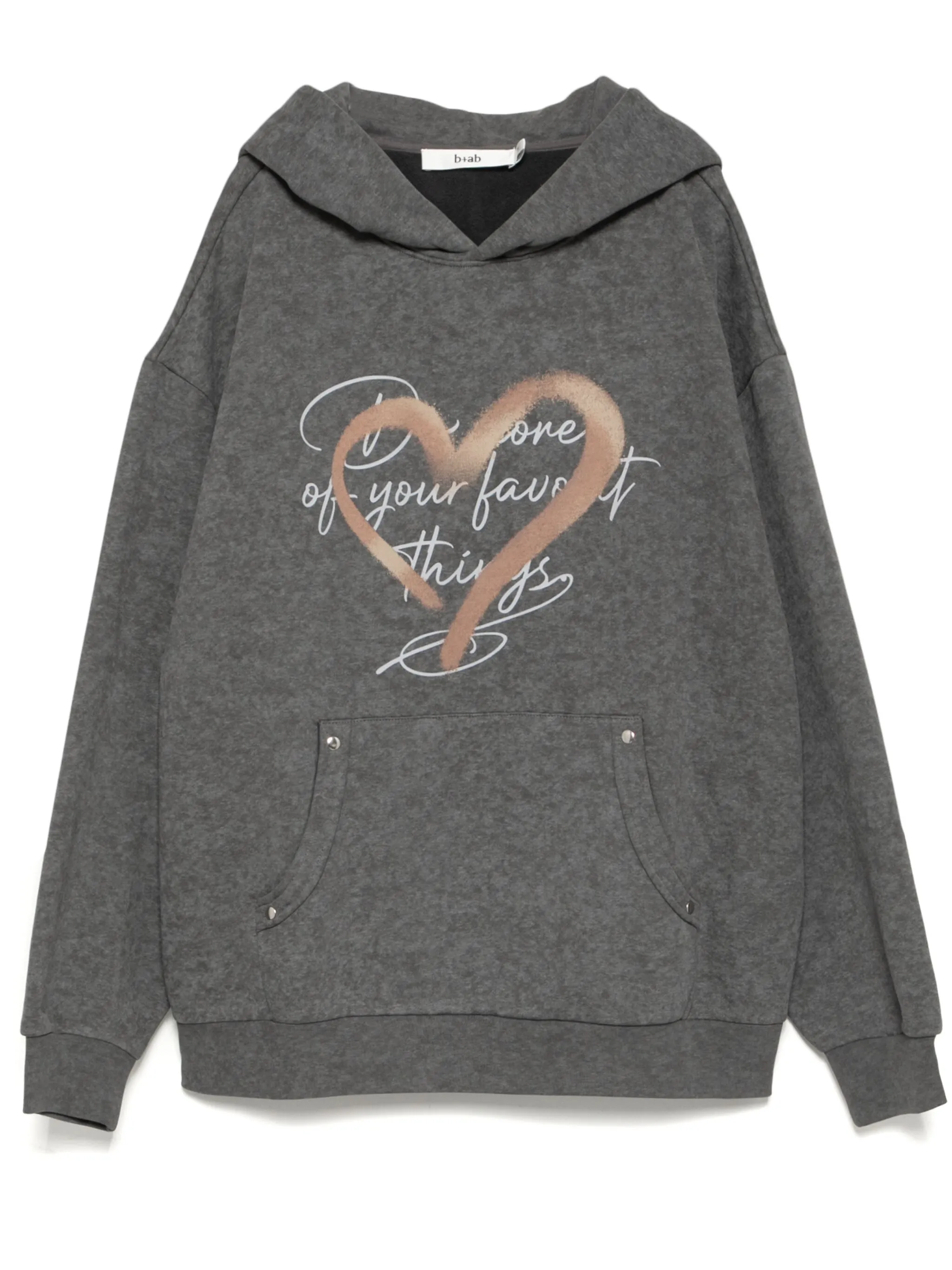 

Худи с графичным принтом B+Ab, серый