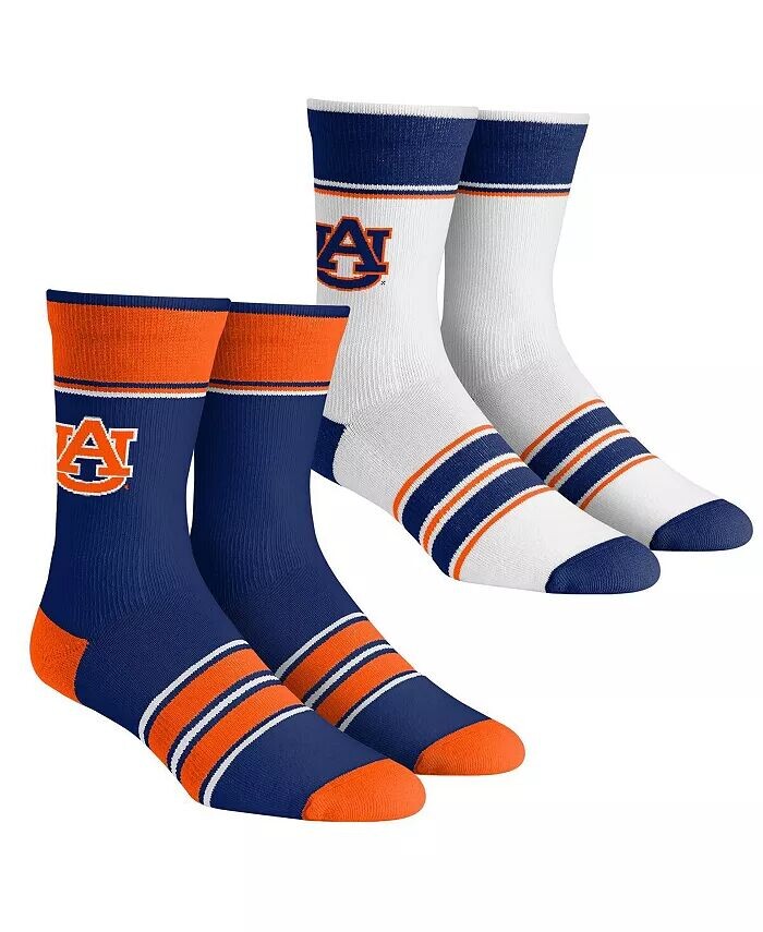 

Носки для больших мальчиков и девочек Auburn Tigers, комплект из 2 носков Team Crew в несколько полосок Rock 'Em, мультиколор