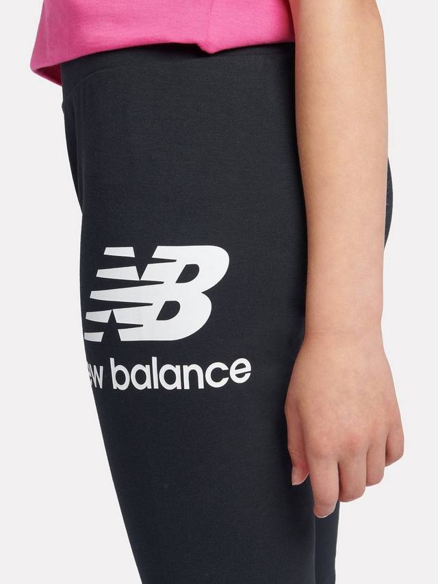 Детские лосины с эластичным поясом и логотипом New Balance, Caviar — фото 4