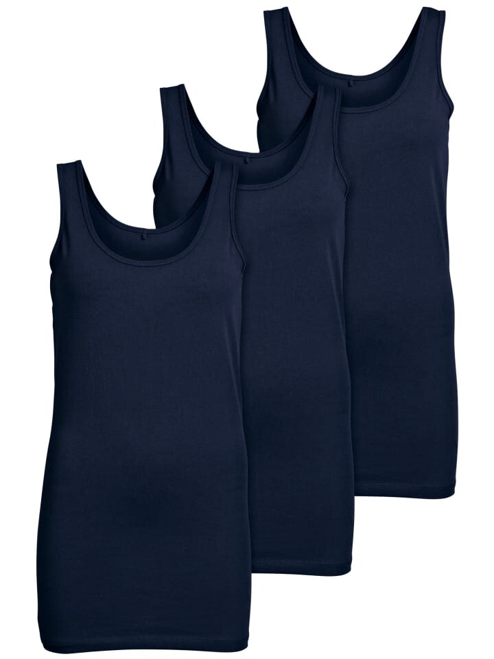 

Топ ONLY 3er Set New Long Tank, цвет blau (night sky)