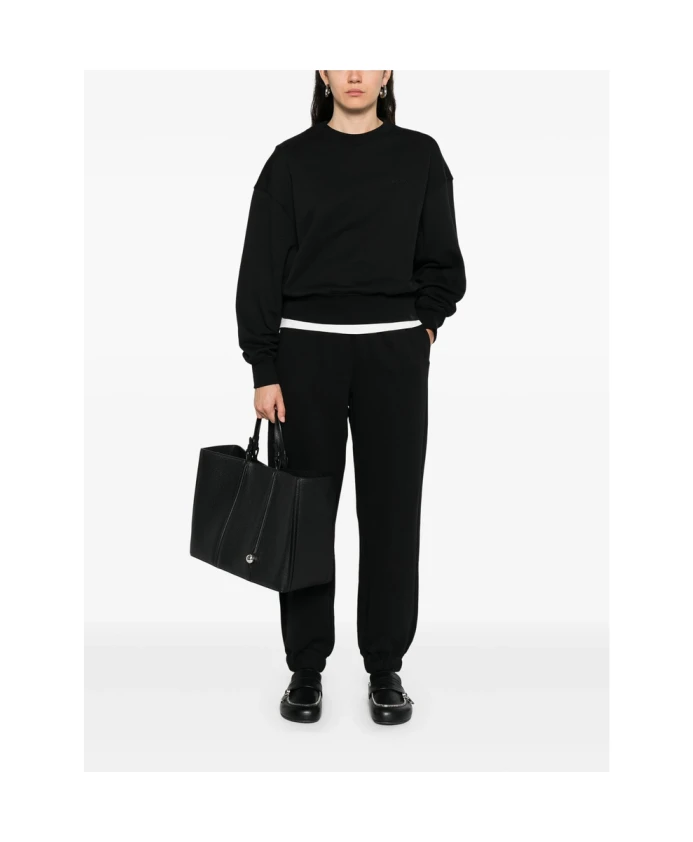 Черная толстовка с ребристыми манжетами Calvin Klein, черный — фото 4