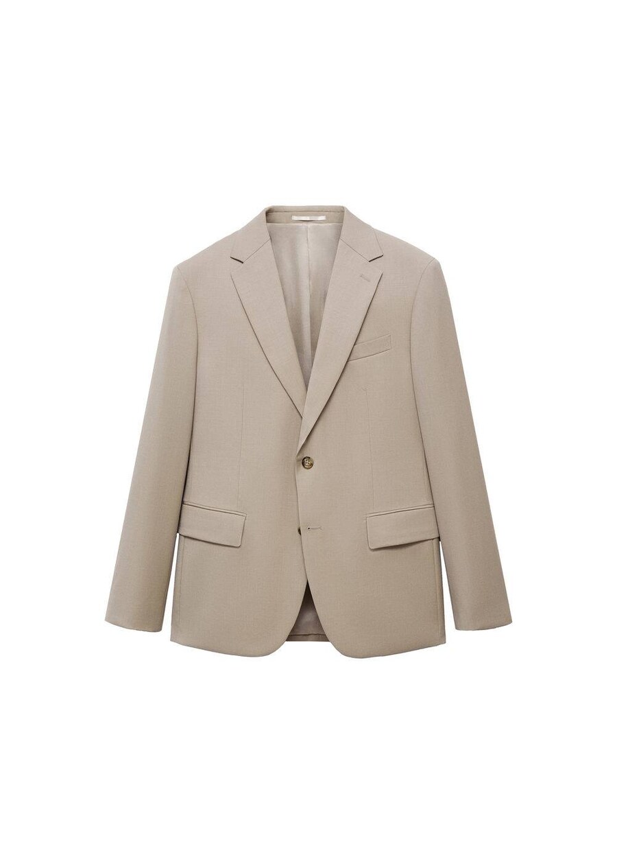 

Куртка MANGO MAN Slim fit Suit Jacket Turin, темно-бежевый