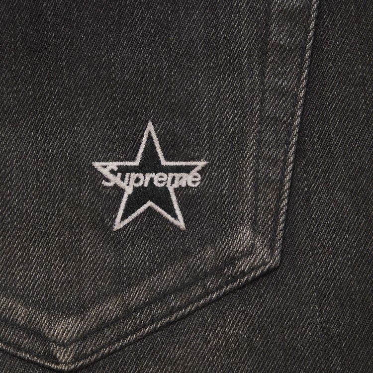 Джинсы Supreme Distressed Loose Fit Selvedge Jean, Washed Black — фото 3