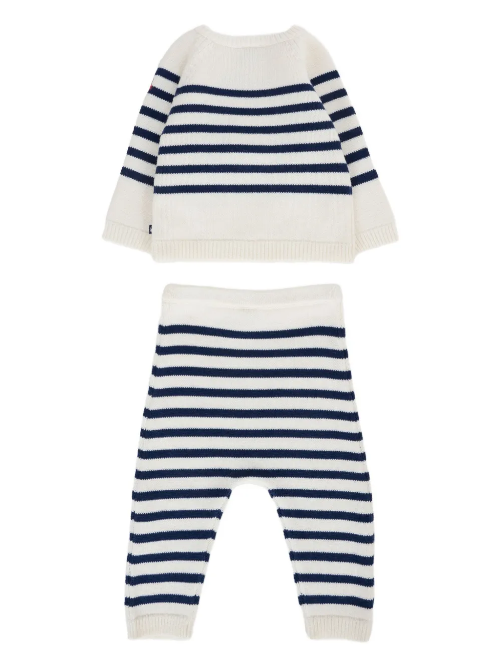

Полосатый вязаный комплект Petit Bateau, белый