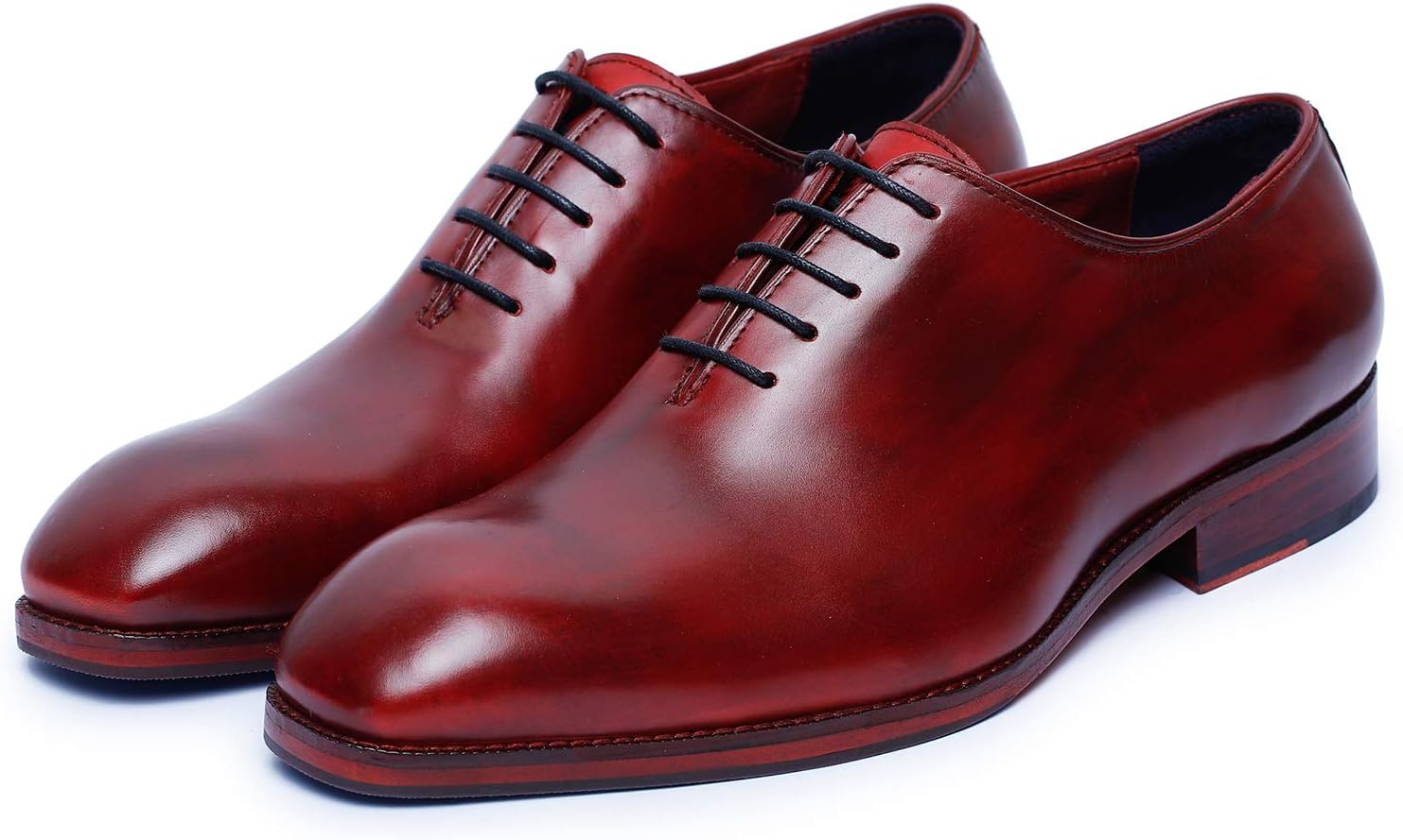 

Мужские классические туфли Oxford Lethato Handcrafted из натуральной кожи на шнуровке, красный