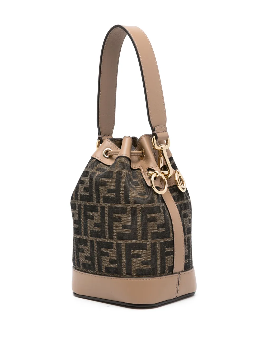 Маленькая сумка-ведро Mon Tresor FENDI, коричневый — фото 3