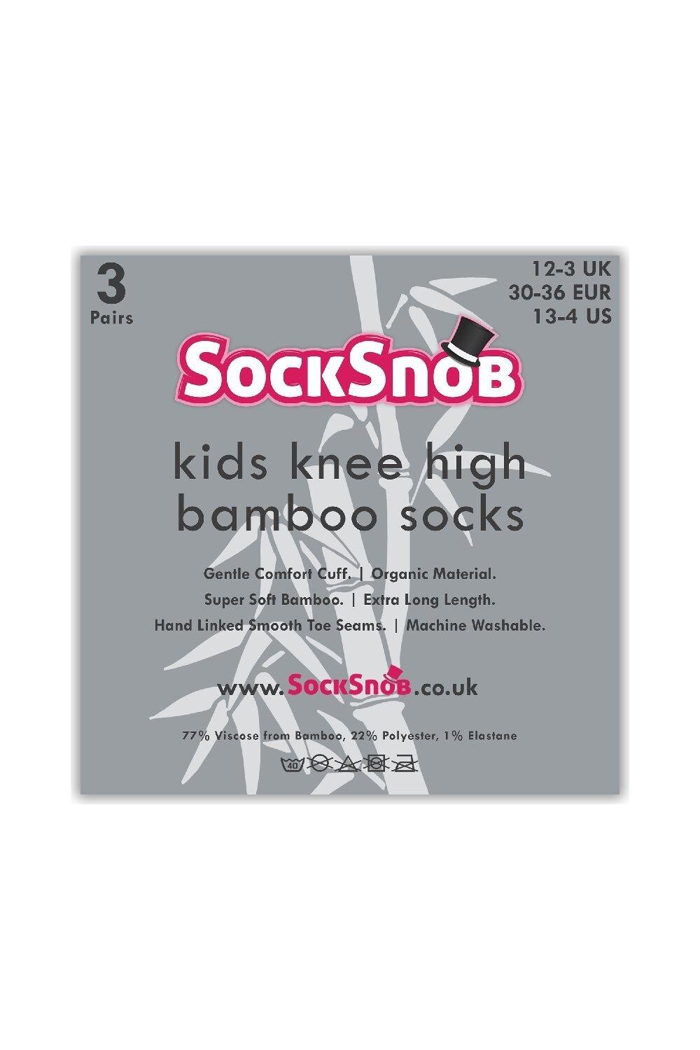 12 пар мягких бамбуковых разноцветных школьных носков до колена Sock Snob, серый — фото 2