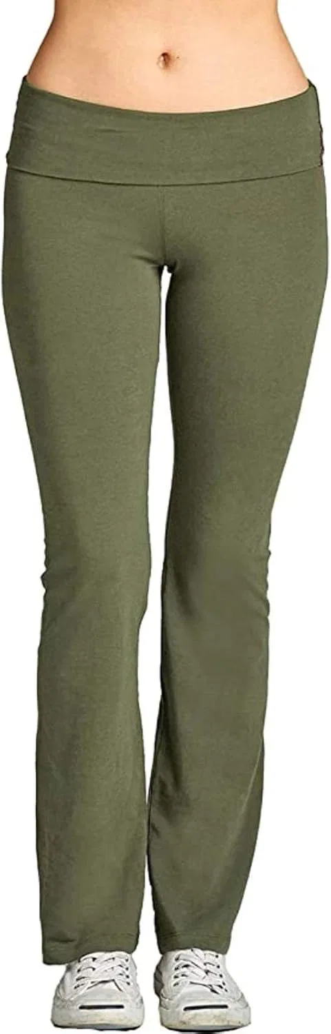 Леггинсы с высокой талией, контроль живота, клеш, Army Green