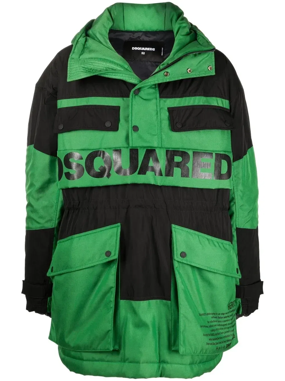 Пальто с логотипом Dsquared2, зеленый
