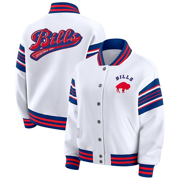 

Женская белая флисовая толстовка-куртка Buffalo Bills plus size на молнии Wear By Erin Andrews