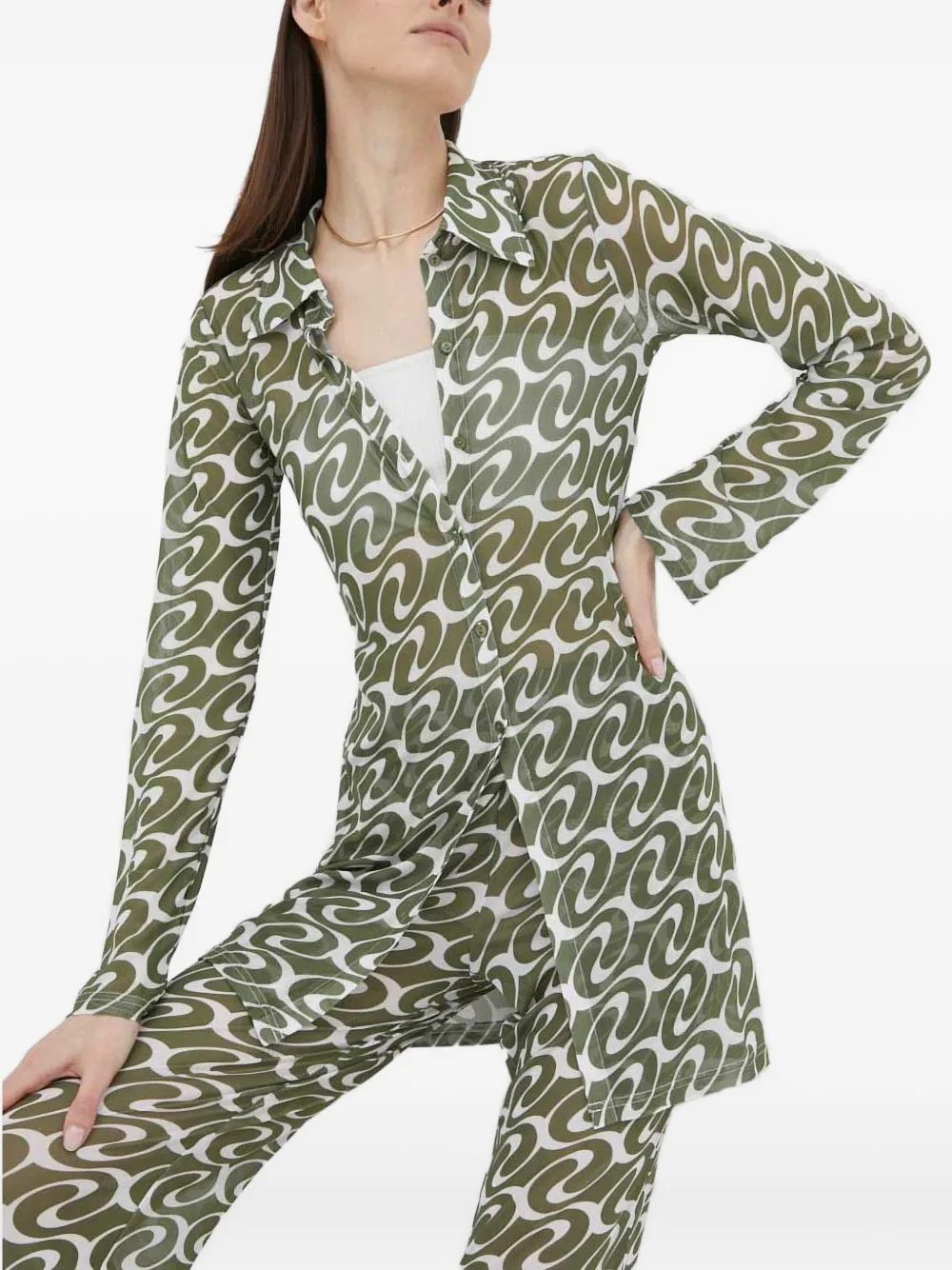 

Рубашка с узором Résumé, зеленый