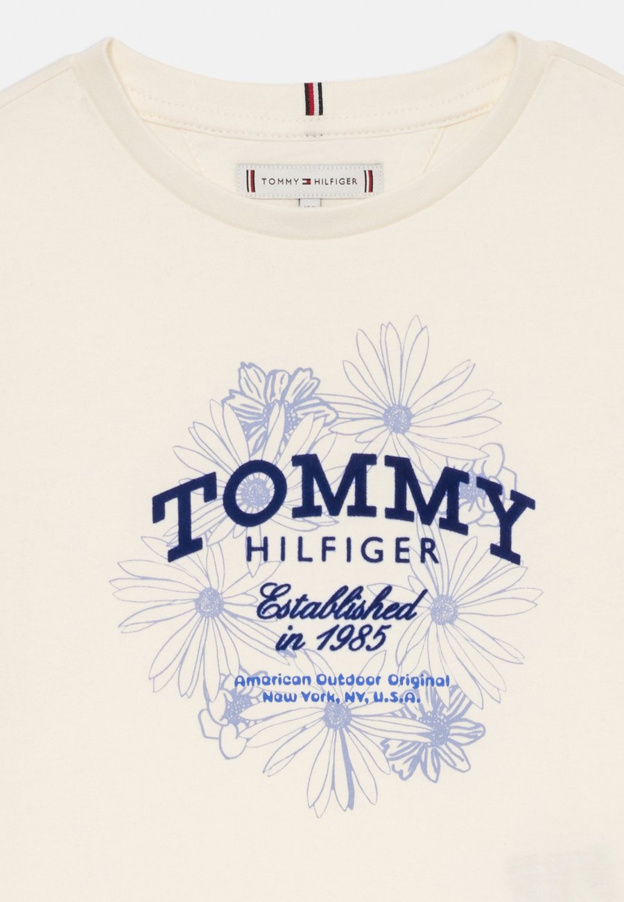 Футболка Tommy Hilfiger FLORAL FLOCK LOGO SLIM T-SHIRT, Ancient White/Off-White — фото 3
