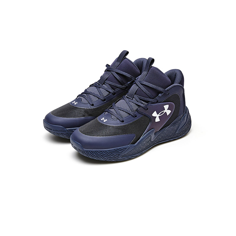 Коллекция Basketball высокие детские баскетбольные кроссовки Kids' Under Armour, белый/фиолетовый — фото 4