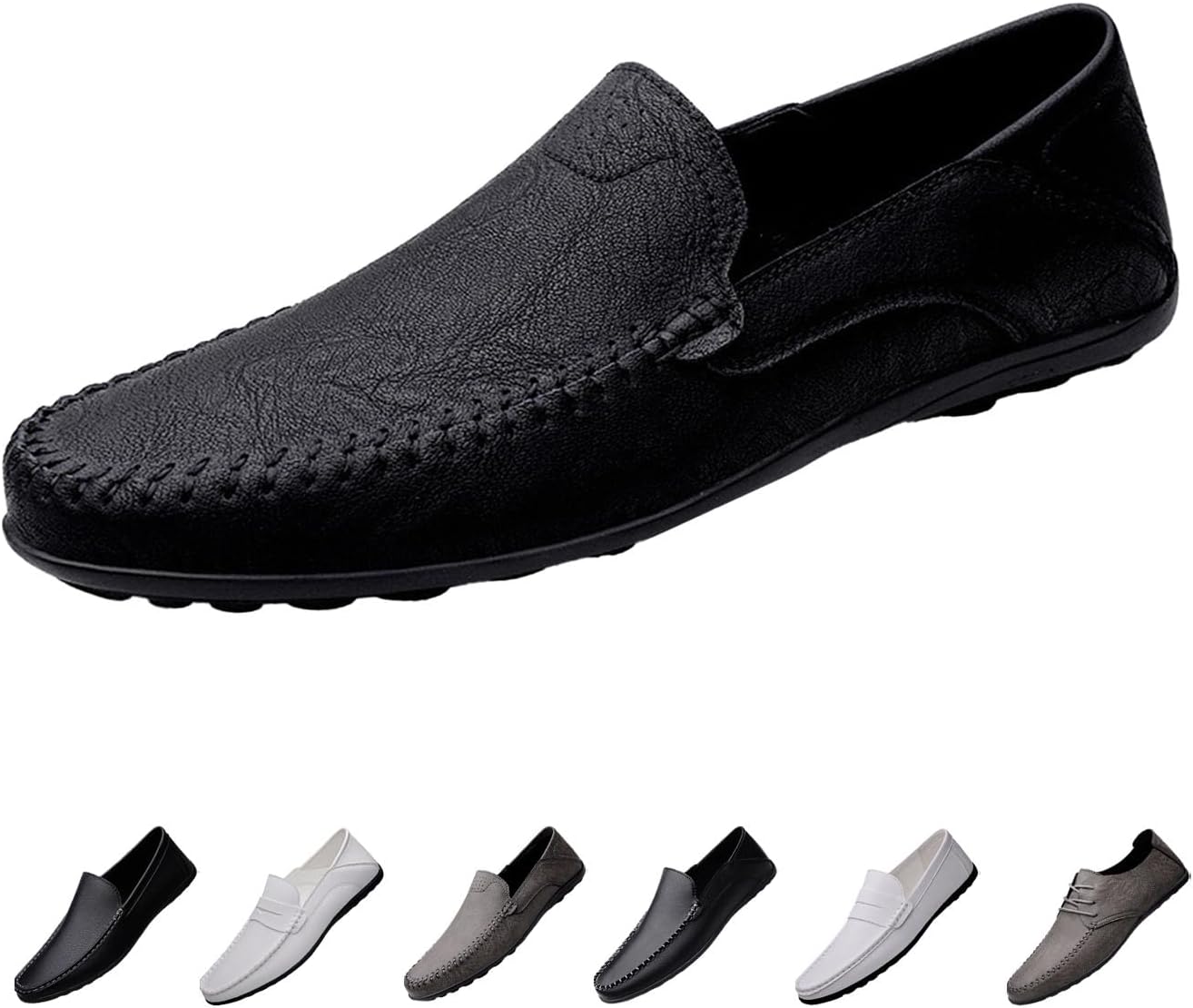 

Мужские слипоны для вождения, легкие с комфортом на весь день, нескользящая мягкая подошва, повседневные деловые оксфорды, лодочные туфли Moyowei, черный