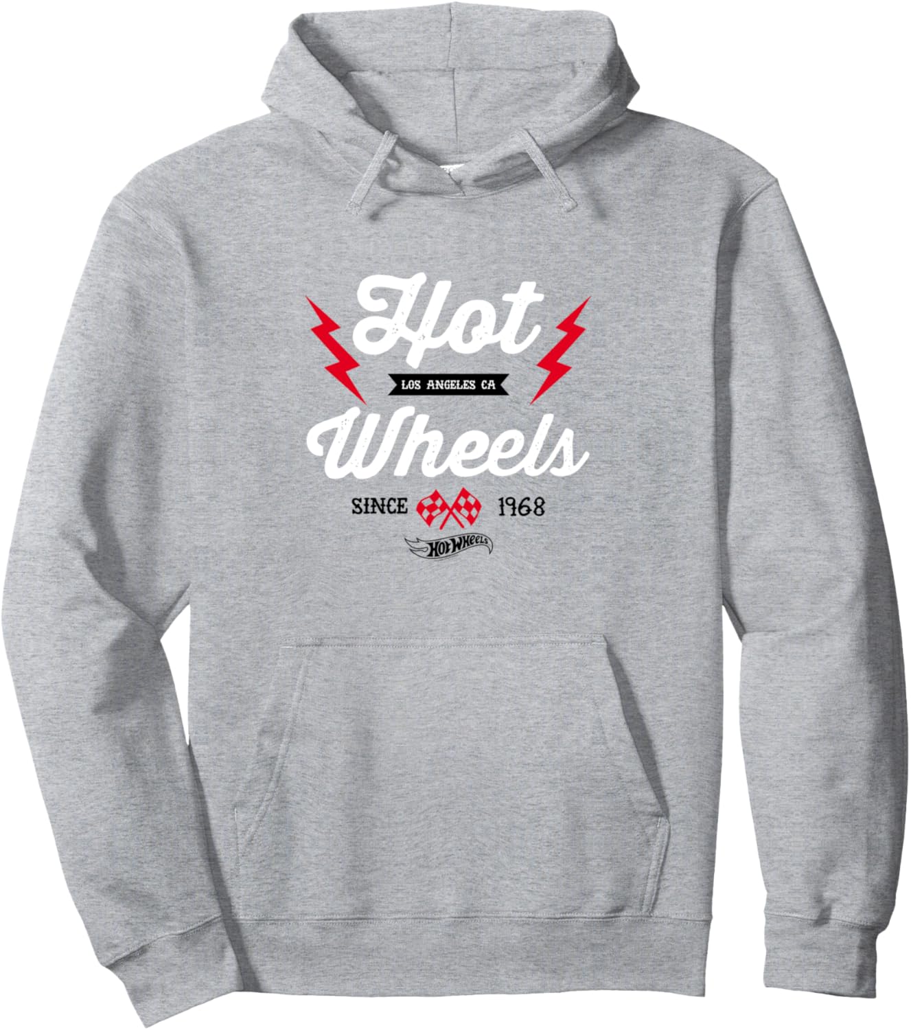

Толстовка с капюшоном Hot Wheels - Vintage Badge Flame Pullover Sweatshirt Hoodie, серый