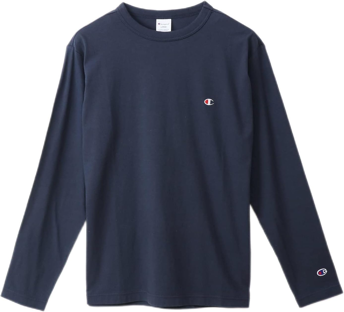 

Мужская базовая футболка с длинным рукавом Champion C3-P401Z, длинный рукав, круглый вырез, 100% хлопок, вышивка логотипа в одну точку, футболка с длинным рукавом, мужская базовая модель, темно-синий