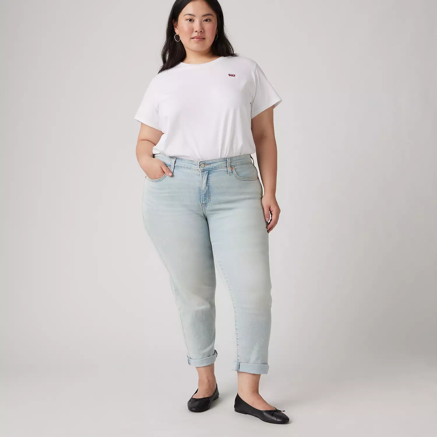 

Женские джинсы Boyfriend средней посадки (большие размеры) Levi's, цвет Kind Words Plus - Light Wash