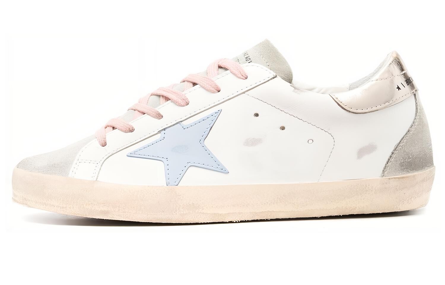 Кроссовки женские Golden Goose Super-Star, белый / серебряный / синий