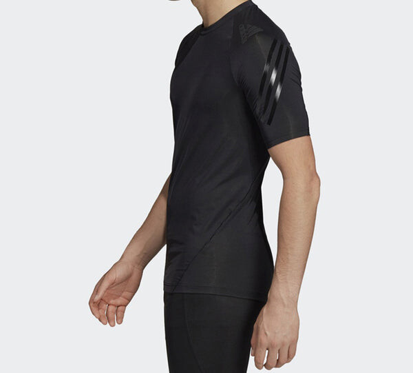 Футболка adidas Stripe Printing Training Short Sleeve Black, черный — фото 4