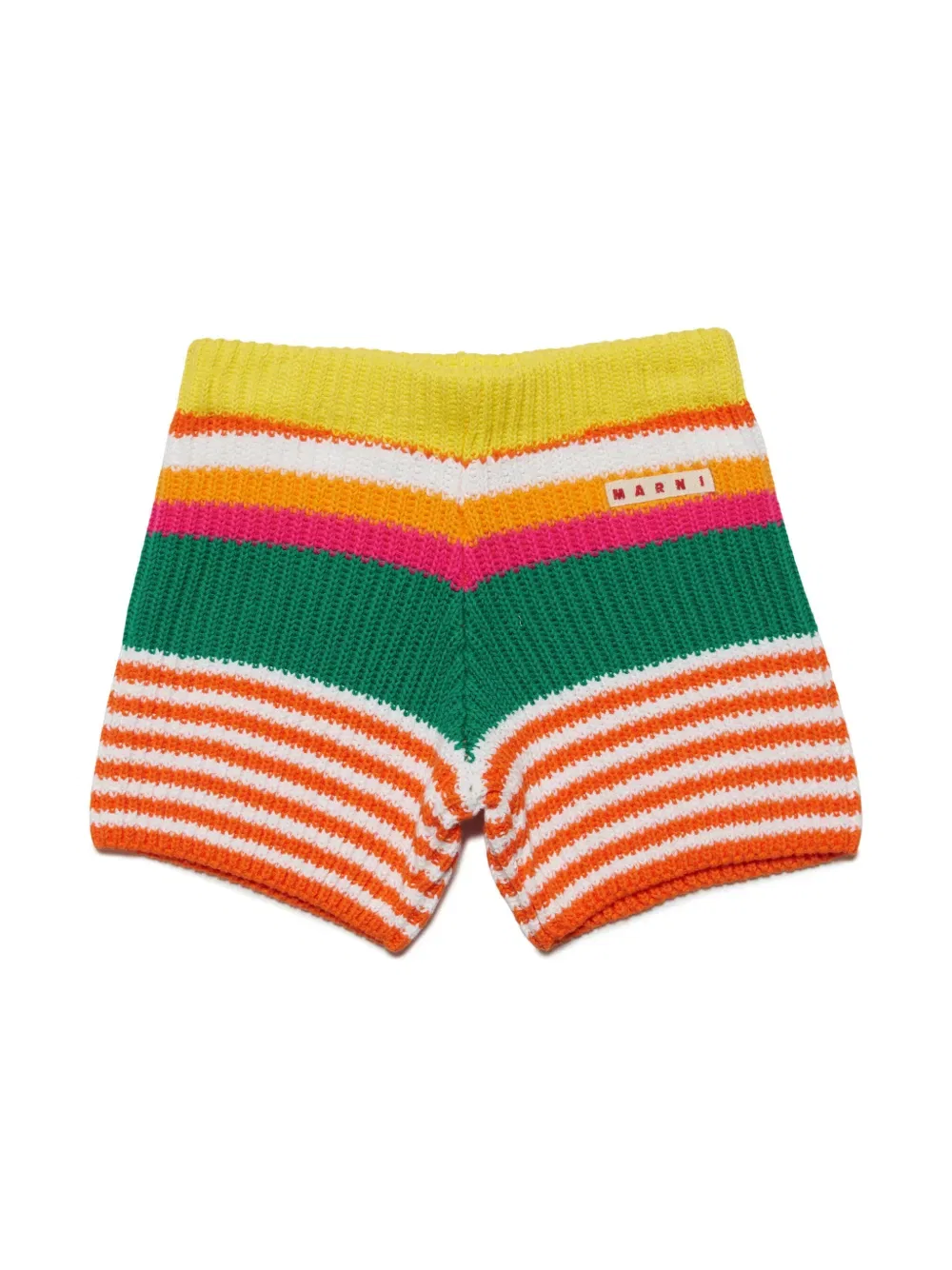 Вязаные полосатые шорты Marni Kids, оранжевый
