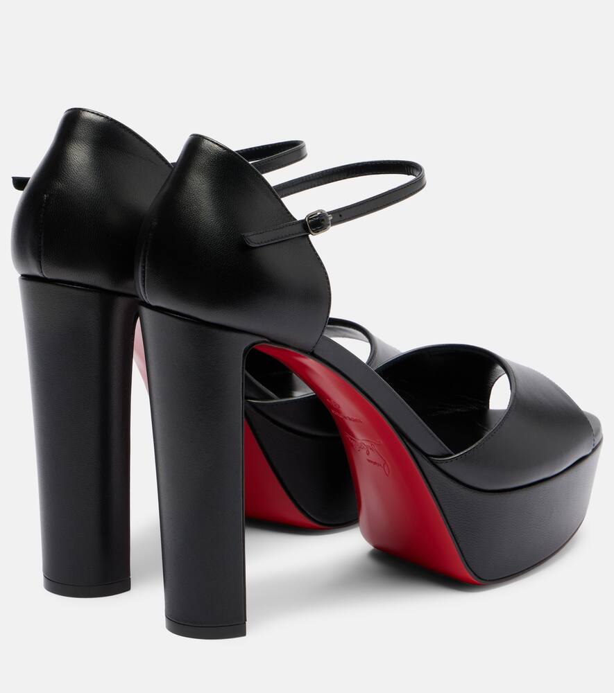 Sandaloo 130 кожаные сандалии на платформе Christian Louboutin, Black/Lin Black — фото 2