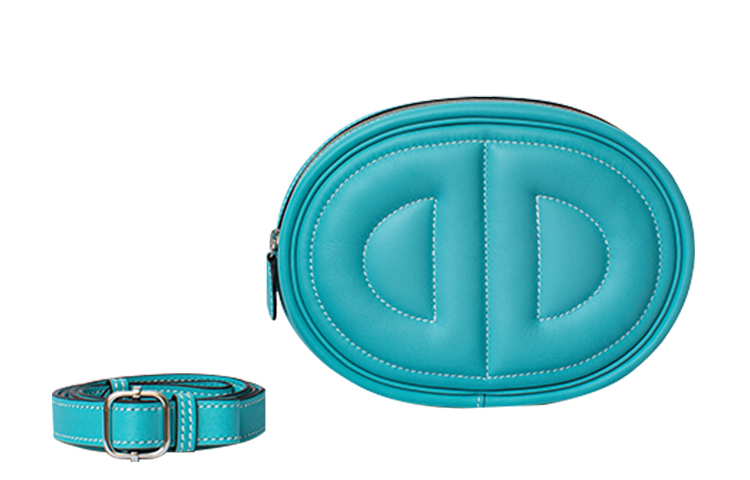 

In The Loop Свифт Кожаная Поясная Сумка Женская Macaron Blue HERMES