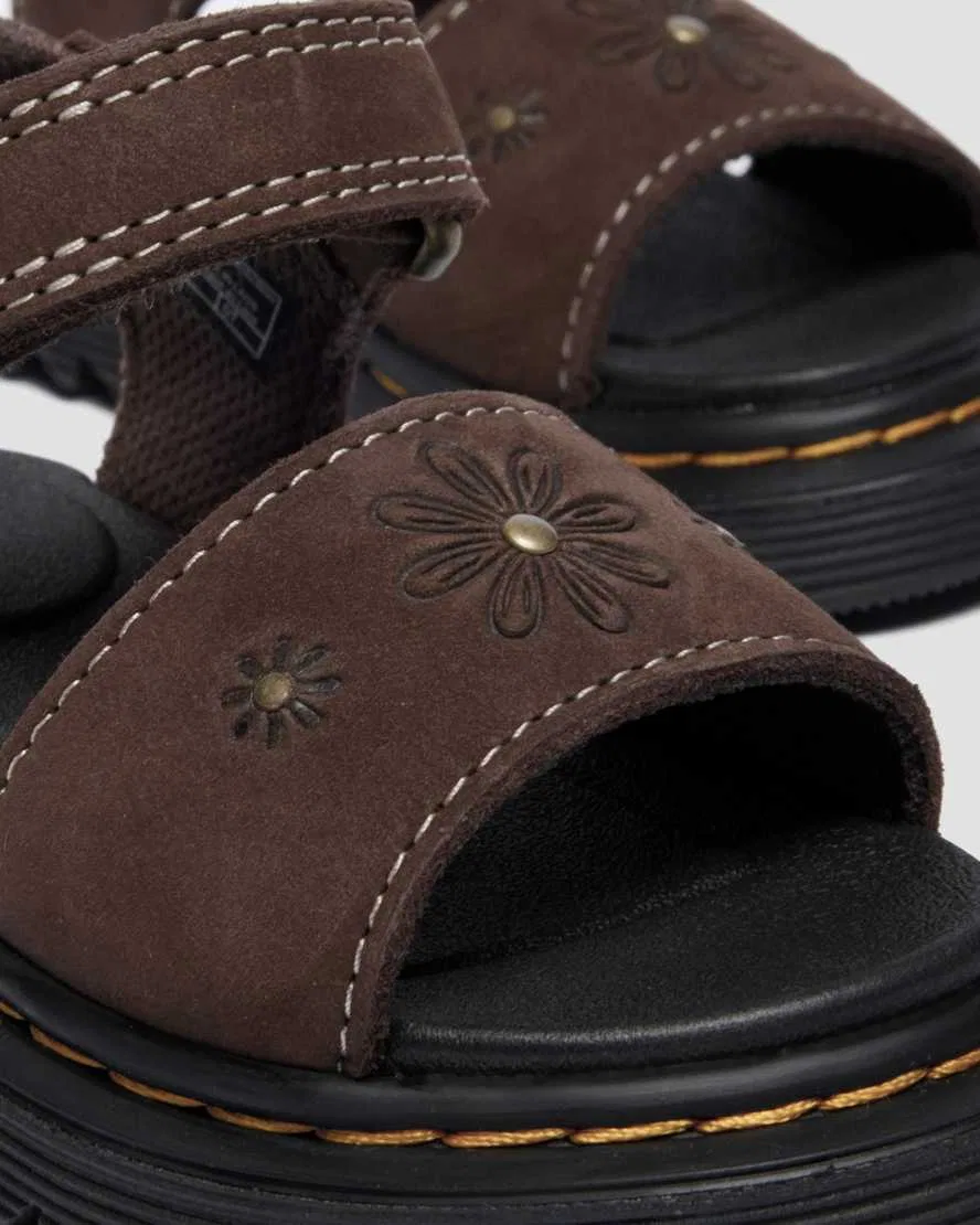 Детские сандалии Dr Martens Marlowe Flower, нубук, коричневый — фото 3