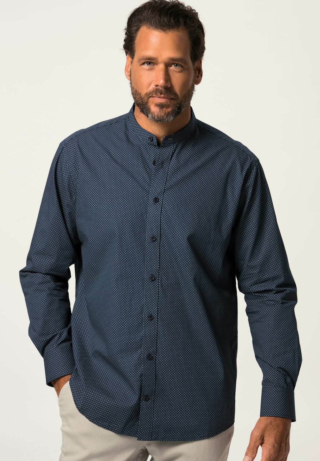 

Рубашка Langarm Minimal-Muster Comfort Fit Bis 8 Xl JP1880, цвет navy blau