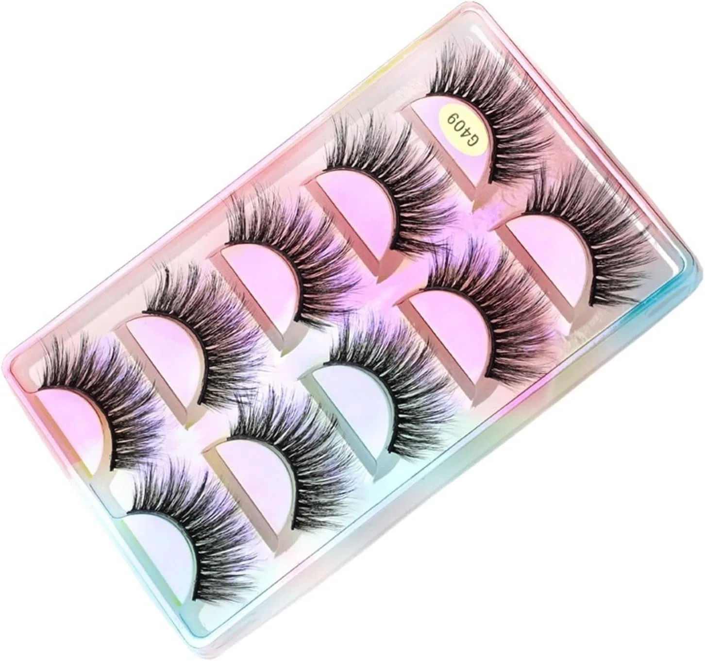 Ресницы накладные 3D UAMOU натуральные пушистые G409 2 коробки (10 пар)