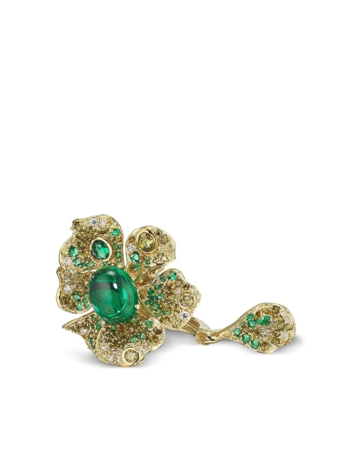 

Позолоченное кольцо Emerald Peony с бриллиантами и изумрудом Anabela Chan, зеленый